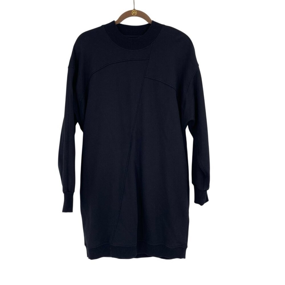 Lululemon Women’s Size S Black Broken Beats Sweater Dress French Terry LW1BUTS